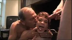 Porn movie with incestuous family having group sex