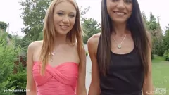 Jouer Lindsey Olsen et Nataly Gold dans un plan à trois Creampie torride